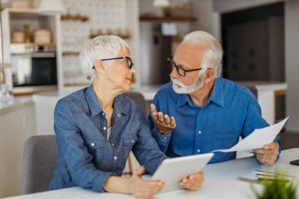 Senior couple working together Retirement Income